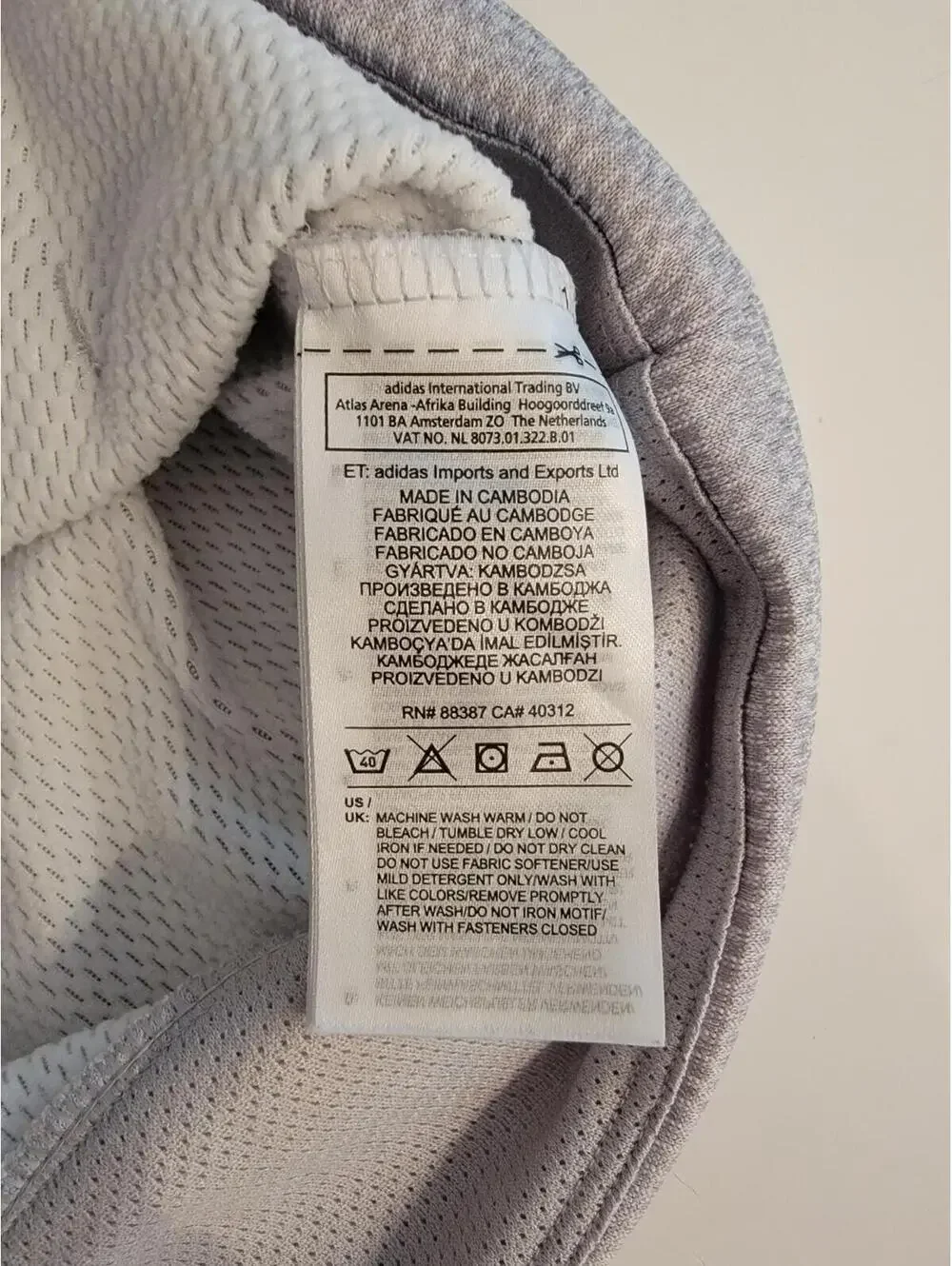 Adidas Mens Pullover Hoodie Sweater Light Gray Black Size L
